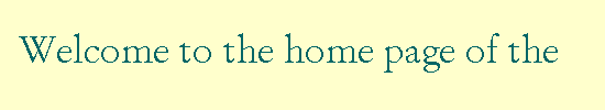 Welcome to the home page of the